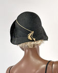 30s Vintage Brimmed Hat 20s Cloche Fine Straw 22 Jaunty Golden Glow VFG