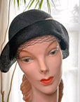 30s Vintage Brimmed Hat 20s Cloche Fine Straw 22 Jaunty Golden Glow VFG