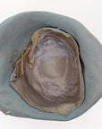 20s Brimmed Cloche Flapper Hat Gray Felt Pleated Large Marcasite Hatpin VFG