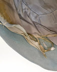 20s Brimmed Cloche Flapper Hat Gray Felt Pleated Large Marcasite Hatpin VFG