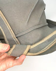 20s Brimmed Cloche Flapper Hat Gray Felt Pleated Large Marcasite Hatpin VFG