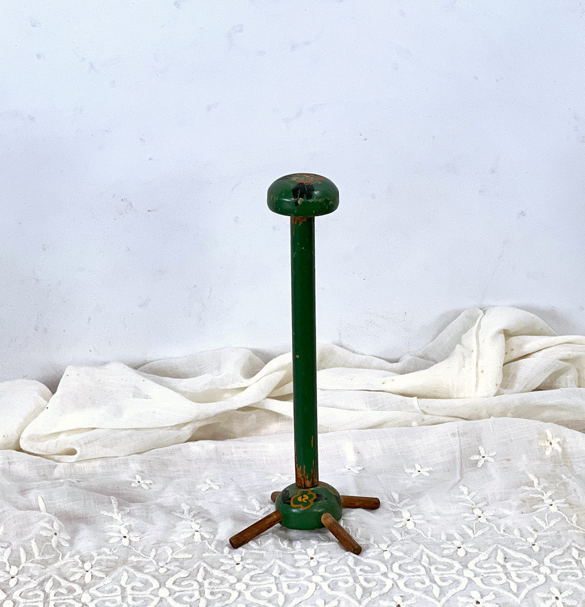 20s Vintage Hat Display Stand, Green Painted Decorated VFG – Mags Rags