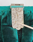 30s Velvet Handbag 20s Purse Art Deco Marcasite Clasp As Is VFG