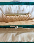 30s Velvet Handbag 20s Purse Art Deco Marcasite Clasp As Is VFG