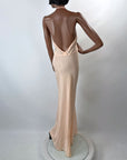 30s Bias Cut Halter Neck Slip Dress As-Is Small Peach VFG