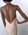30s Bias Cut Halter Neck Slip Dress As-Is Small Peach VFG