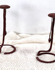 20s 30s Hat Display Stand Vintage Maroon Velvet Flex Spring and Pull Cord VFG, Pair of Two