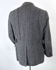 60s Vintage Black Tweed Norfolk Hunting Jacket Classic Country Style Medium Hitchin Post VFG
