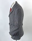 60s Vintage Black Tweed Norfolk Hunting Jacket Classic Country Style Medium Hitchin Post VFG