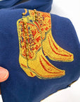 30s Necktie Cowboy Boot 40s Vintage Wide Tie Hollyvogue 49er Painted Whipstitch Rawhide Edge VFG