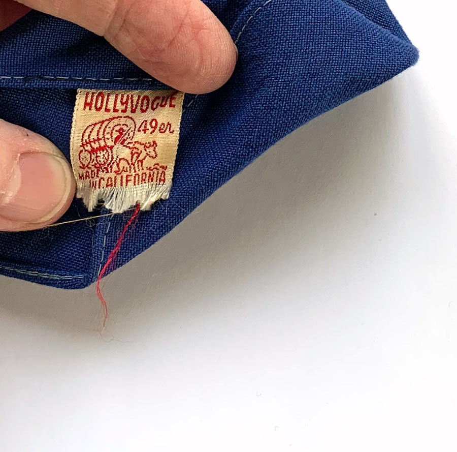 30s Necktie Cowboy Boot 40s Vintage Wide Tie Hollyvogue 49er Painted Whipstitch Rawhide Edge VFG