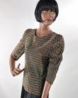 70s Sparkly Striped Lurex Club Wear Top Jackie Oh! VFG