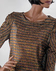 70s Sparkly Striped Lurex Club Wear Top Jackie Oh! VFG