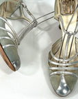 30s Evening Heels 20s T-Strap Flapper Shoes Vintage Silver Trim JoBo VFG