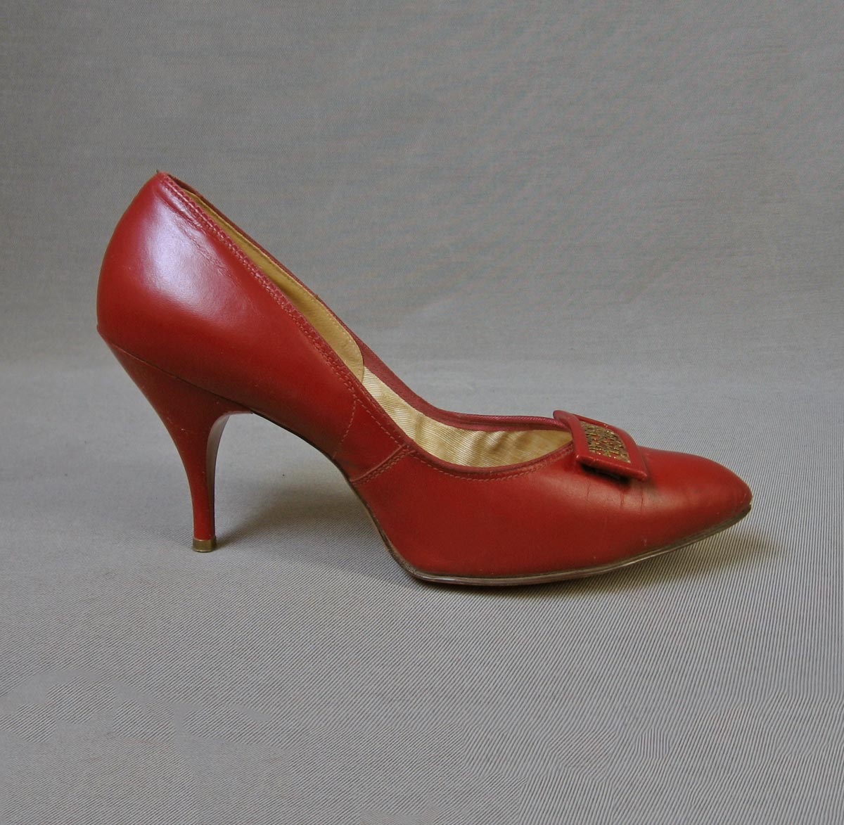 50s Red Stiletto Shoes 60s High Heels Women's Vintage Johnsonette 8.5 VFG