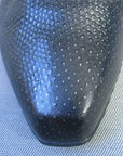 Vintage 80s Charles Jourdan Heels Wedge Sculptural Shoes Stingray Leather 7.5 VFG
