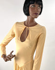70s Long Nightgown Vintage Brushed Jersey Peach S/XS John Kloss Cira VFG