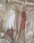 Vintage 20s Evening Dress White Silk Sheer Lace Insets XS Antique Bridal Wedding