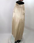 20s Vintage Evening Coat Silk Velvet Gold Lame Trim Dramatic Cocoon VFG