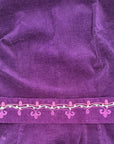 60s Purple Corduroy Mini Dress Embroidered Trim Lanz S/M VFG
