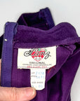 60s Purple Corduroy Mini Dress Embroidered Trim Lanz S/M VFG