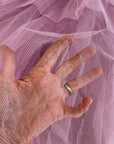 Strapless Net Full Skirt Lilac Prom Dress Shelf Bust Party Cupcake 50s Vintage Small VFG