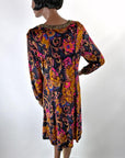 70s Panne Velvet Mini Dress Paisley & Sparkle Carole Little VFG