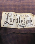 50s Shirtwaist Day Dress Brown Gingham Plaid Medium VFG Lordleigh
