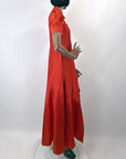 Red Dressing Gown 30s Vintage Robe M/L As-is Marianne Frocks VFG