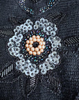 Women's 80s Gem Sweater Cropped 90s Pullover Hong Kong Beaded Sequinned Pearls Mariea Kim VFG