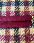 Vintage Mens Lounging Jacket Wool Check Maroon Tan Black Large Robe VFG