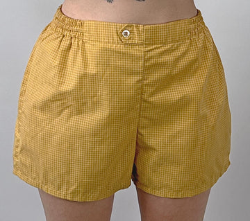 Vintage 50s 60s Yellow Windowpane Cabana Shorts McGregor Medium VFG