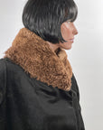 20s Cocoon Coat Mohair Plush Fur Collar Women's Vintage M/L VFG