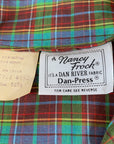 Deadstock 50s 60s Day Dress Plaid Shirtwaist Style Vintage Shift Large Nancy Frock Dan River VFG