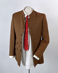 Vintage 60s Men's Mod Brown Nehru Jacket S 38 VFG
