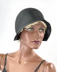 Vintage 20s Cloche Hat Asymmetrical Wing Avant Garde Straw VFG