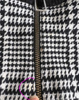 60s Vintage Mod Mini Jumpsuit Scooter Women's Houndstooth Wool Hot Pants M/L VFG Pant'her Plus College Town