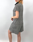 60s Vintage Mod Mini Jumpsuit Scooter Women's Houndstooth Wool Hot Pants M/L VFG Pant'her Plus College Town