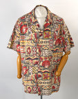 Vintage 50s Hawaiian Shirt Seahorse Novelty Print Men's XL Paradise Sportswear VFG