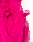 Hot Pink 20s Dress Vintage Chiffon & Cut Velvet Art Deco VFG