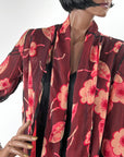 20s Vintage Chiffon Dress & Jacket Set Art Deco Floral Print VFG