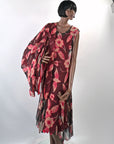 20s Vintage Chiffon Dress & Jacket Set Art Deco Floral Print VFG