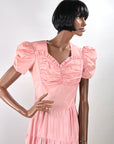 30s Evening Dress Pink Taffeta 40s Vintage Formal Party Dress Junior Medium VFG