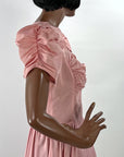 30s Evening Dress Pink Taffeta 40s Vintage Formal Party Dress Junior Medium VFG