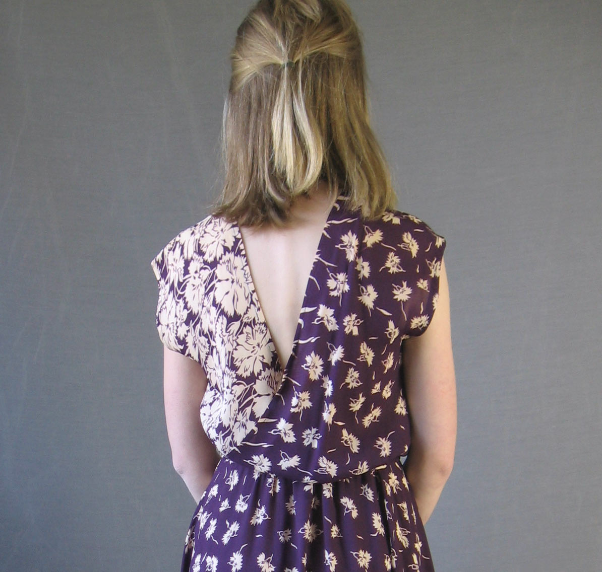 Women's 70s Dress Vintage 30s Style Floral Print Sexy Sweet Wrap Bodice Small to Medium VFG