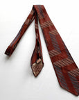 30s Vintage Necktie Geometric Brocade Resilient Construction VFG