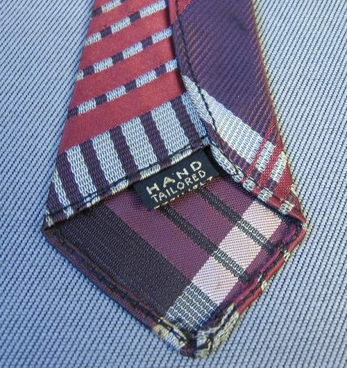20s Neck Tie Men's Vintage 1920s Plaid Maroon 1923 Langsdorf Patent VFG