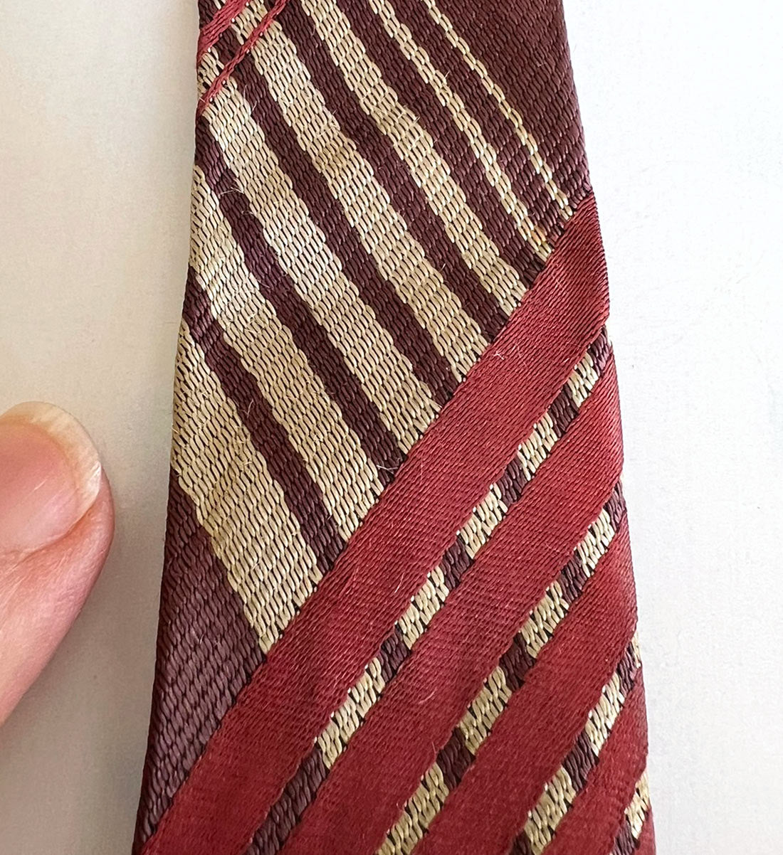 20s Neck Tie Men's Vintage 1920s Plaid Maroon 1923 Langsdorf Patent VFG