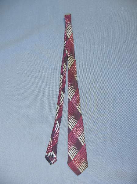 20s Neck Tie Men's Vintage 1920s Plaid Maroon 1923 Langsdorf Patent VFG