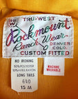Deadstock 70s Western Cowboy Shirt Vintage Stop Sign Yellow Diamond Snaps 15M Rockmount VFG